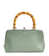 Jil Sander Mini Goji Bamboo Leather Top Handle Bag In Green