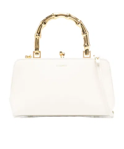 Jil Sander Sm Goji Leather Top Handle Bag In White