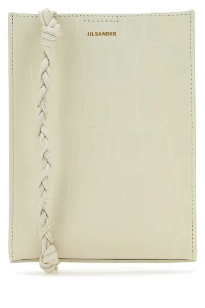 Jil Sander Mini Ivory Leather Shoulder Handbag In White