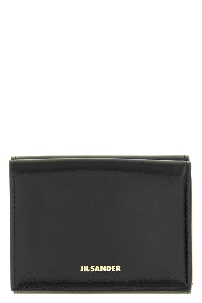 Jil Sander Mini Leather Wallet In Yellow