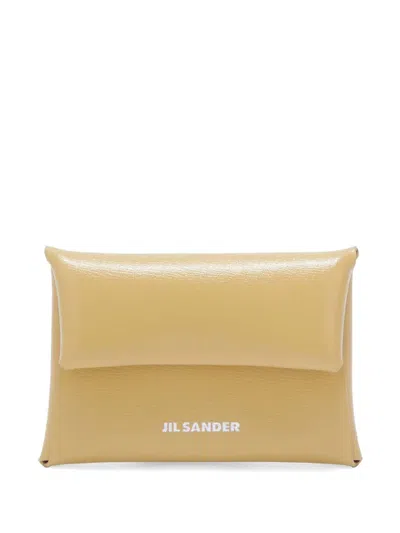 Jil Sander Mini Sheepskin Coin Purse In Yellow