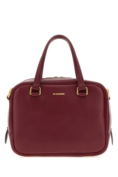 Jil Sander Mini Vision Leather Handbag 20 Cm In Burgundy