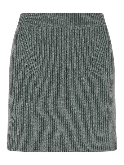 Jil Sander Grey Wool Miniskirt