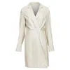Jil Sander Minimal Asymmetric Wrap Front Long Coat In White
