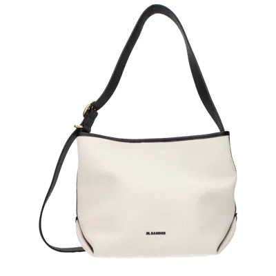 Jil Sander Minimalist Fabric Two-tone Crossbody Bag In Brown