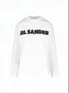 Jil Sander Minimalist Long-sleeve White T-shirt With Bold Logo In White