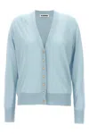 Jil Sander Mixed Cashmere Cardigan Sweaters And Cardigans Light Blue