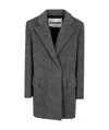 Jil Sander Gray Double-breasted Caban Jacket In Black