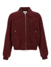 Jil Sander Mlange Wool Bomber Jacket In Burgundy