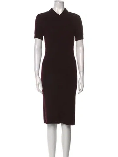 Pre-owned Jil Sander Mock Neck Knee-length Dress In Burgundy