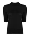 Jil Sander Mock-neck Knitted Top In Black