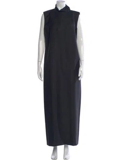 Pre-owned Jil Sander Mock Neck Long Dress In Blue