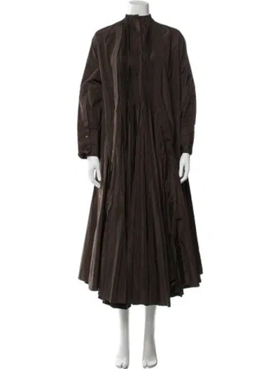 Pre-owned Jil Sander Mock Neck Long Dress In Brown