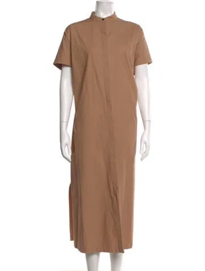 Pre-owned Jil Sander Mock Neck Long Dress In Neutral