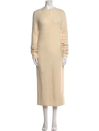 Pre-owned Jil Sander Mock Neck Long Dress In Neutral