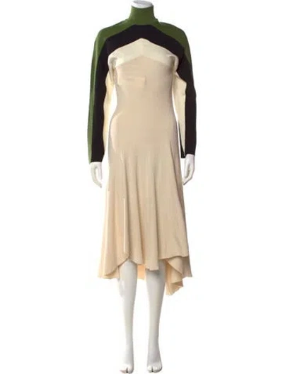 Pre-owned Jil Sander Mock Neck Long Dress In Neutral