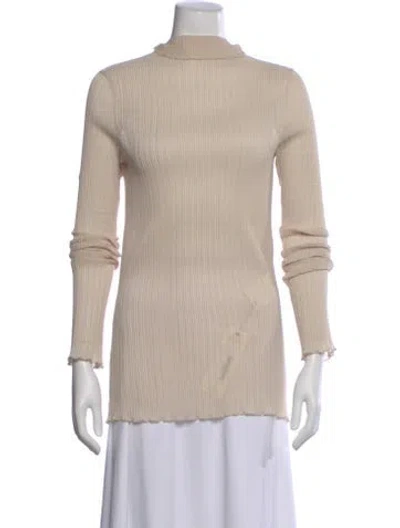 Pre-owned Jil Sander Mock Neck Long Sleeve Top In Neutral