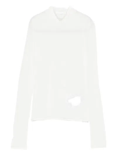 Jil Sander Mock-neck Long-sleeve Top In White