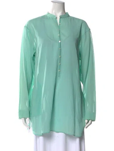 Pre-owned Jil Sander Mock Neck Long Sleeve Tunic In Green