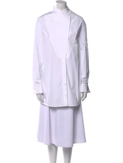 Pre-owned Jil Sander Mock Neck Long Sleeve Tunic In White