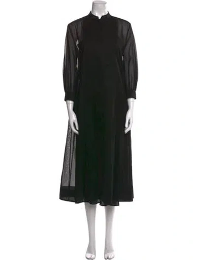 Pre-owned Jil Sander Mock Neck Midi Length Dress In Black