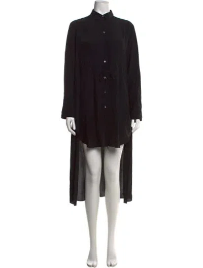 Pre-owned Jil Sander Mock Neck Midi Length Dress In Black
