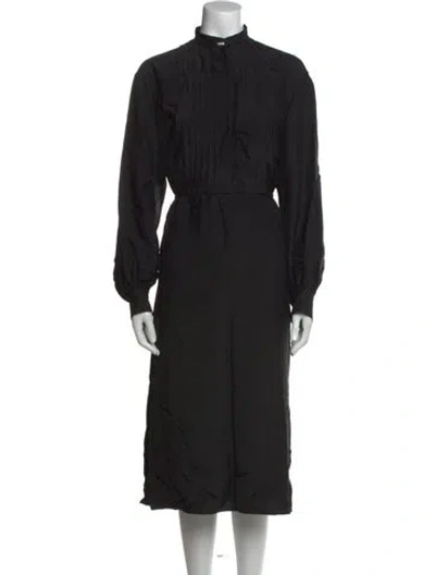 Pre-owned Jil Sander Mock Neck Midi Length Dress In Black