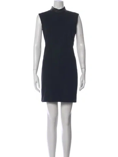 Pre-owned Jil Sander Mock Neck Mini Dress In Blue
