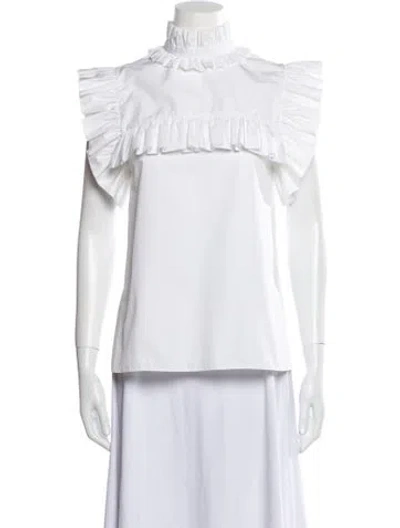 Pre-owned Jil Sander Mock Neck Sleeveless Top W/ Tags In White