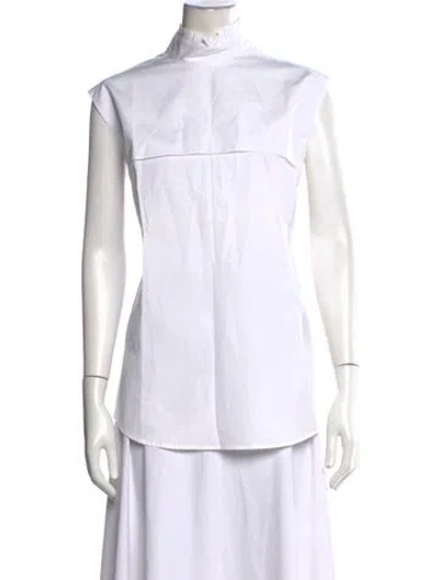 Pre-owned Jil Sander Mock Neck Sleeveless Top In White