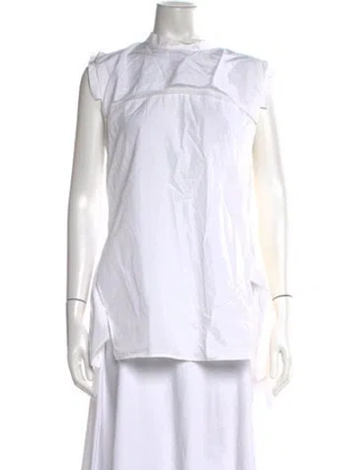 Pre-owned Jil Sander Mock Neck Sleeveless Top In White