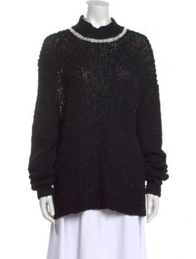 Pre-owned Jil Sander Mock Neck Sweater In Black