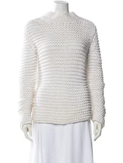 Pre-owned Jil Sander Mock Neck Sweater In White
