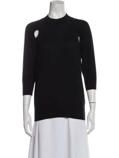 Pre-owned Jil Sander Mock Neck Three-quarter Sleeve Top In Blue