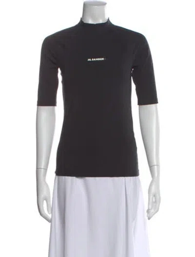 Pre-owned Jil Sander Mock Neck Three-quarter Sleeve Top In Gray