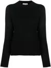 Jil Sander Mock-neck Wool Jumper In Black