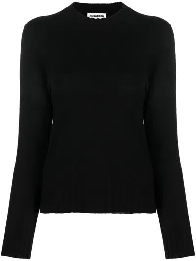 Jil Sander Mock-neck Wool Jumper In Black