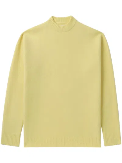 Jil Sander Mock-neck Wool Jumper In Yellow