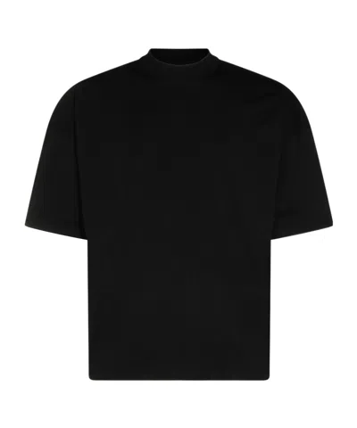 Jil Sander Mock-neck Short-sleeve T-shirt In Black