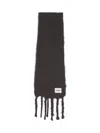 Jil Sander Luxurious Soft Fringed Scarf Accessory In Black
