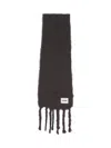 Jil Sander Luxurious Soft Fringed Scarf Accessory In Black