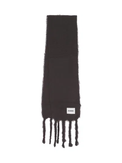 JIL SANDER MOHAIR AND WOOL BLEND SCARF