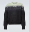 Jil Sander Black Mohair Jacquard Crewneck Sweater In Black