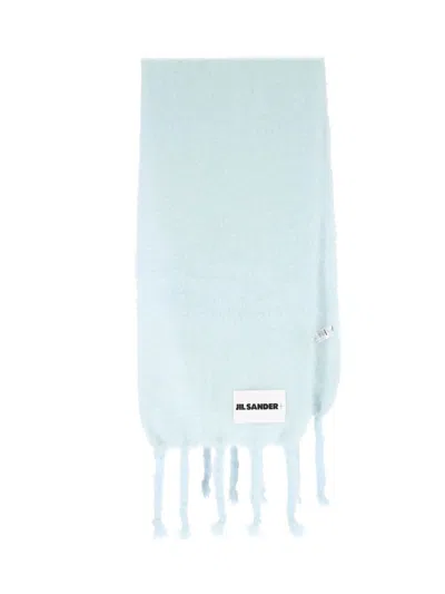Jil Sander Mohair And Wool Scarf In Blue