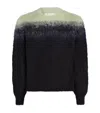 Jil Sander Ombre Mohair Wool Blend Sweater In Green