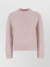 Jil Sander Mohair Blend Crew Neck Sweater In Pink