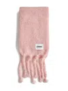 Jil Sander Pink Mohair And Wool Blend Scarf
