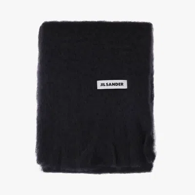 Jil Sander Mohair Blend Scarf In Black