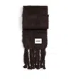 Jil Sander Fringed Wool Scarf In Brown