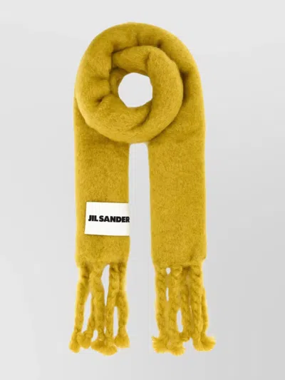 JIL SANDER MOHAIR BLEND SCARF FRINGED ENDS